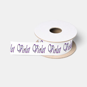 Floral Violet Girls Name, Satin Ribbon
