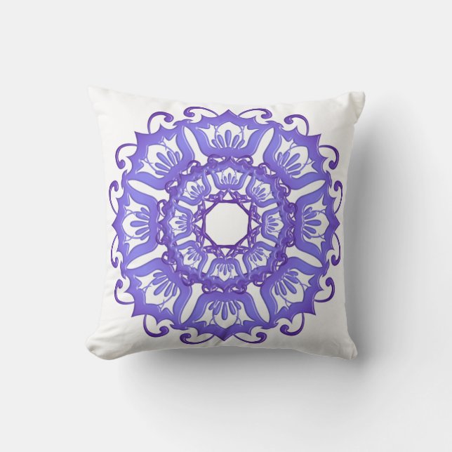 Floral violet mandala. cushion (Front)