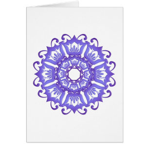 Floral violet mandala. Greeting.