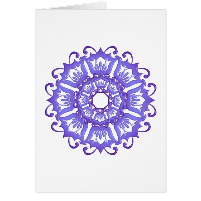 Floral violet mandala. Greeting. (Front)