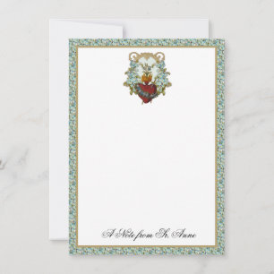 Floral Virgin Mary Catholic Religious Thank You Card