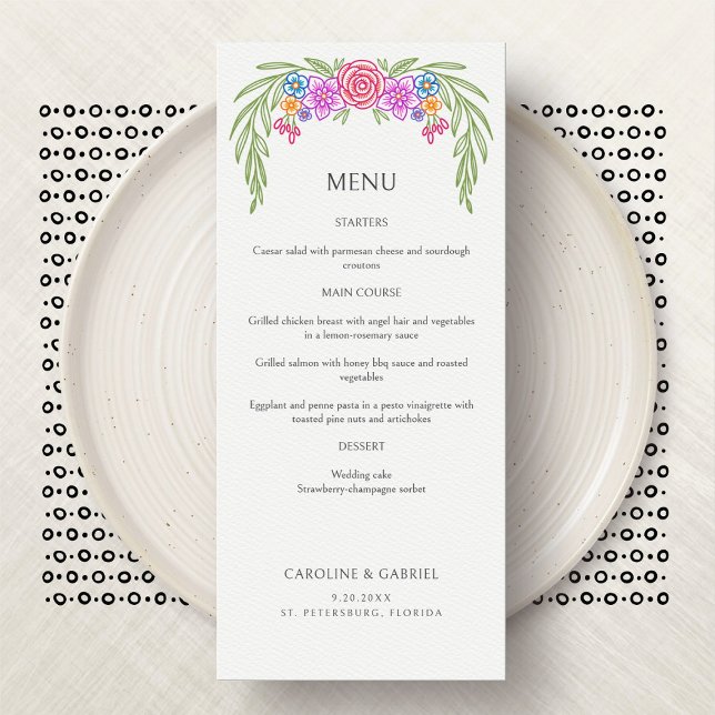 Floral Vivid Fiesta Wedding Menu (Creator Uploaded)
