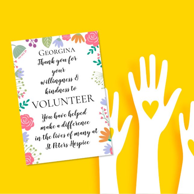 floral volunteer appreciation week thank you  card (Creator Uploaded)