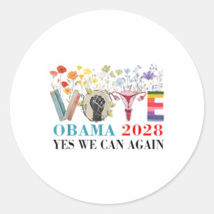 Floral Vote Obama 2028 Lets Fix This President 202 Classic Round Sticker