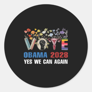Floral Vote Obama 2028 Lets Fix This President 202 Classic Round Sticker