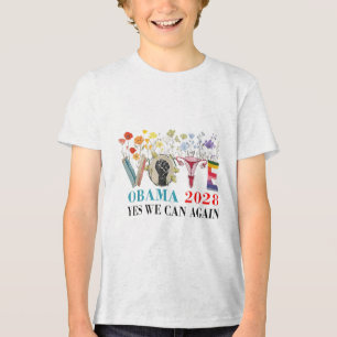 Floral Vote Obama 2028 Lets Fix This President 202 Tri-Blend Shirt
