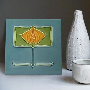 Floral Wall Decor Art Nouveau Vintage Abstract Cer Tile