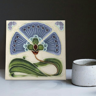 Floral Wall Decor Art Nouveau Vintage Deco Tile