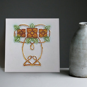 Floral Wall Decor Art Nouveau Vintage Deco Tile