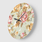Floral Wall Decor Clock (Angle)