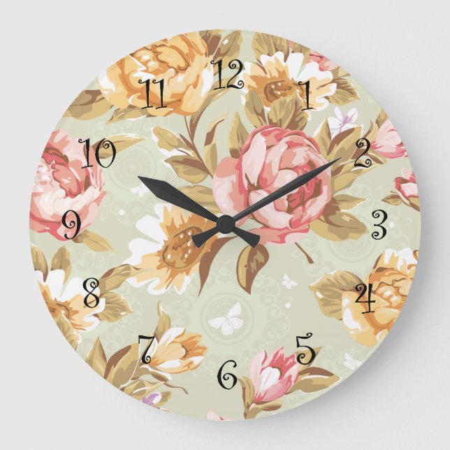 Floral Wall Decor Clock (Front)