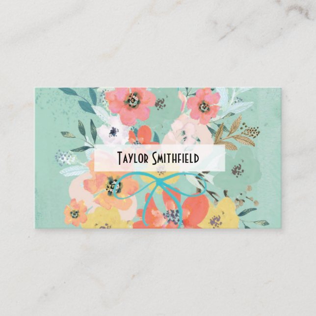 floral  wallpaper business card (Front)