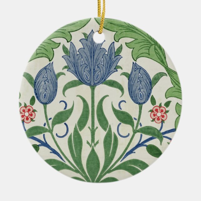 Floral wallpaper design ceramic tree decoration (Front)