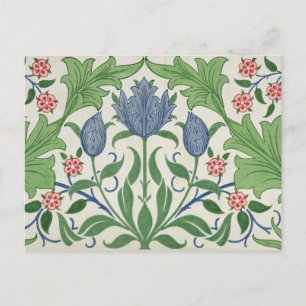 Floral wallpaper design postcard