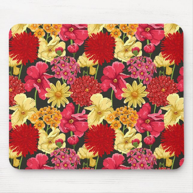 Floral wallpaper in watercolor style mouse pad (Front)