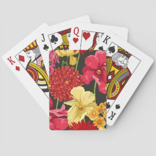 Floral wallpaper in watercolor style playing cards
