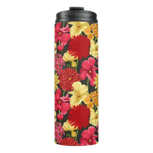 Floral wallpaper in watercolor style thermal tumbler