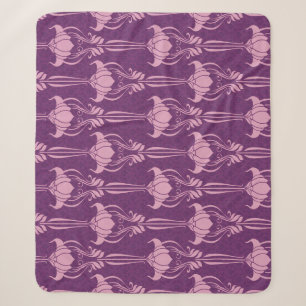 Floral Wallpaper Pink Violet Design Sherpa Blanket