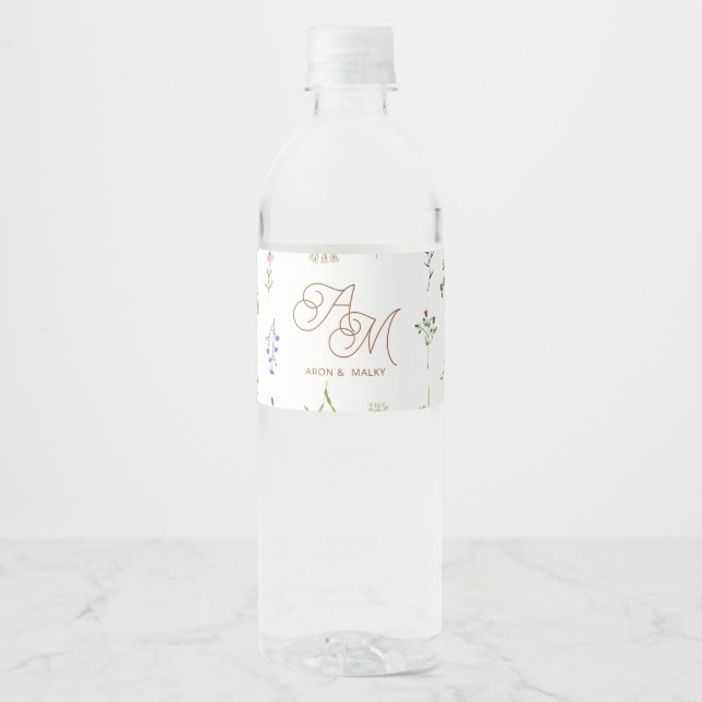 Floral Water Bottle Label (Front)