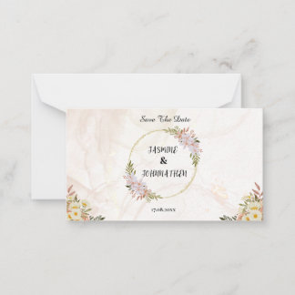 Floral Water colour red and white flowers Wedding Card