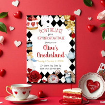 Floral Watercolor Alice in Onederland Birthday