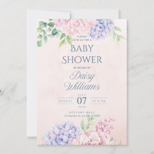 Floral Watercolor Baby Shower Invitation