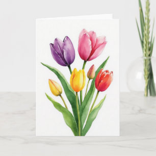 Floral Watercolor Blooms Card