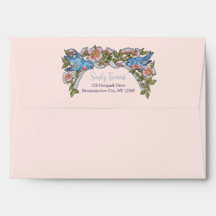 Floral Watercolor Blush Garden Wedding Invitation Envelope