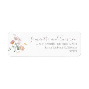 Floral Watercolor Blush Pink Label