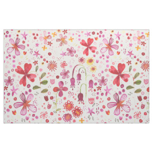 Floral Watercolor Boho Colourful Fabric