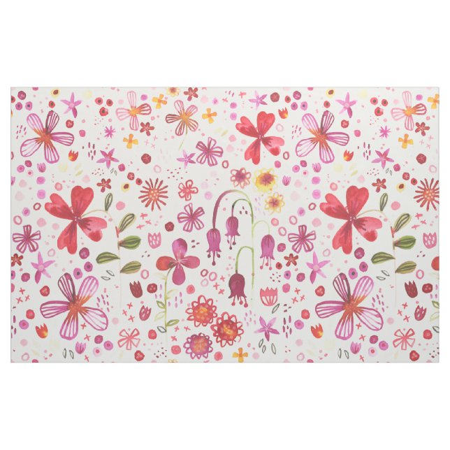 Floral Watercolor Boho Colourful Fabric (Fat Quarter)