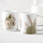 Floral Watercolor Boho Custom Monogram Name Coffee Mug<br><div class="desc">A personalised coffee mug with a bohemian letter "G" monogram,  featuring decorative orchid and palm leaf illustrations. Easily customise it with your name or create a unique gift for your loved ones.</div>