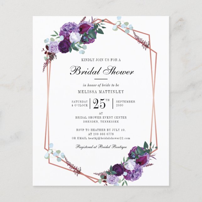 Floral Watercolor Botanical Bridal Shower (Front)