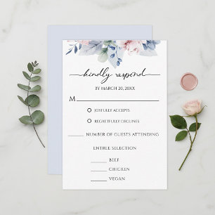 Floral Watercolor Botanical Wedding RSVP Card