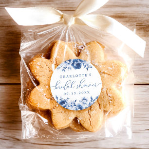 Floral Watercolor Bridal Shower Classic Round Sticker