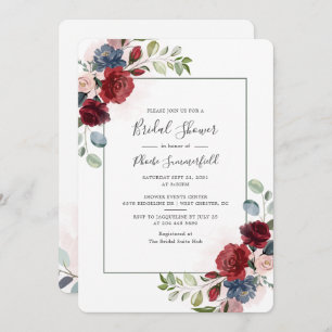 Floral Watercolor Bridal Shower Invitation