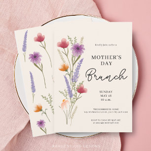 Floral Watercolor Brunch Mothers Day Invitation