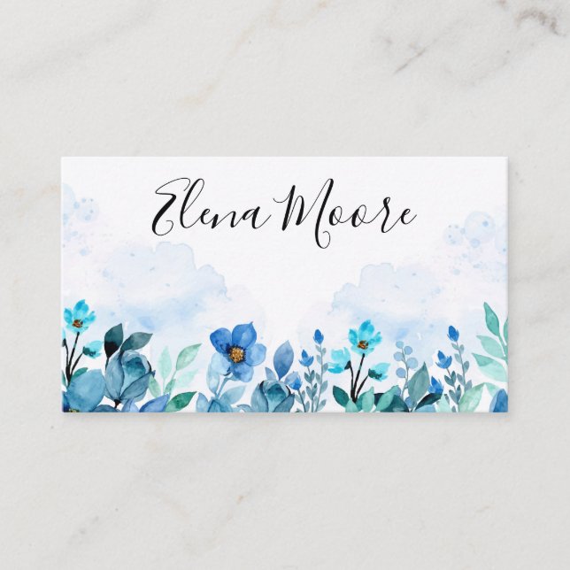 Floral Watercolor Business Card (Front)