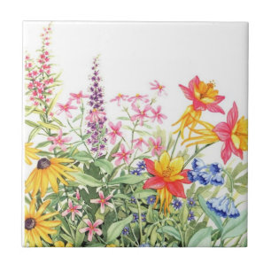 Floral watercolor ceramic coasters