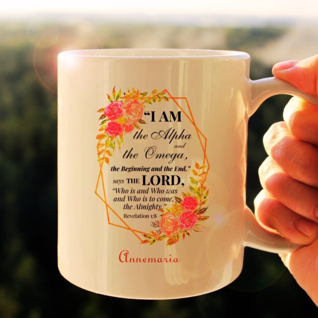 Floral Watercolor Christian Bible Scripture Quotes Coffee Mug (Creator Uploaded)