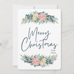 Floral Watercolor Christmas Card