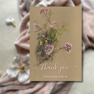 Floral Watercolor Classic Art Thank You Card