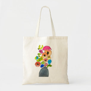 Floral watercolor colorful flowers tote bag