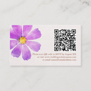 Floral Watercolor Cosmos Daisy Terracotta Wedding Enclosure Card