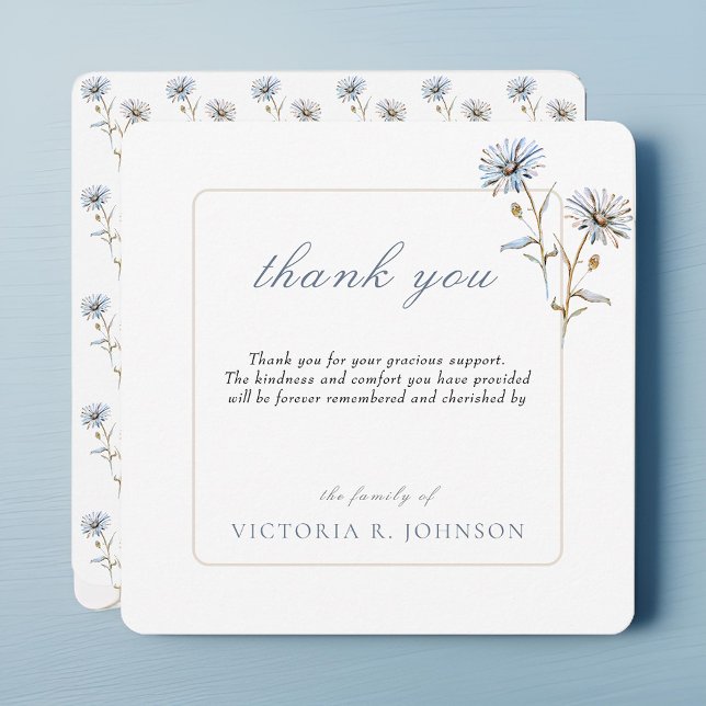 Floral Watercolor Daisy Funeral Memorial Thank You (Creator Uploaded)