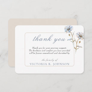 Floral Watercolor Daisy Funeral Memorial Thank You