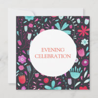 Floral Watercolor Dark Evening Wedding