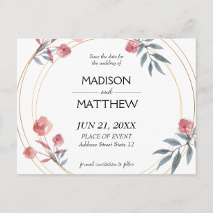 Floral Watercolor Decorative With Rings Postcard