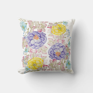Floral watercolor elegant pattern cushion