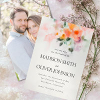 Floral Watercolor Elegant Romantic Custom Photo
